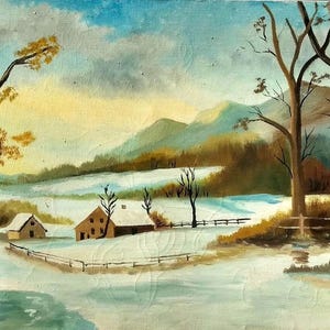 Vintage painting, Danish, 1970s, Scandinavian art, oil on canvas, antique, modern art, 20th century