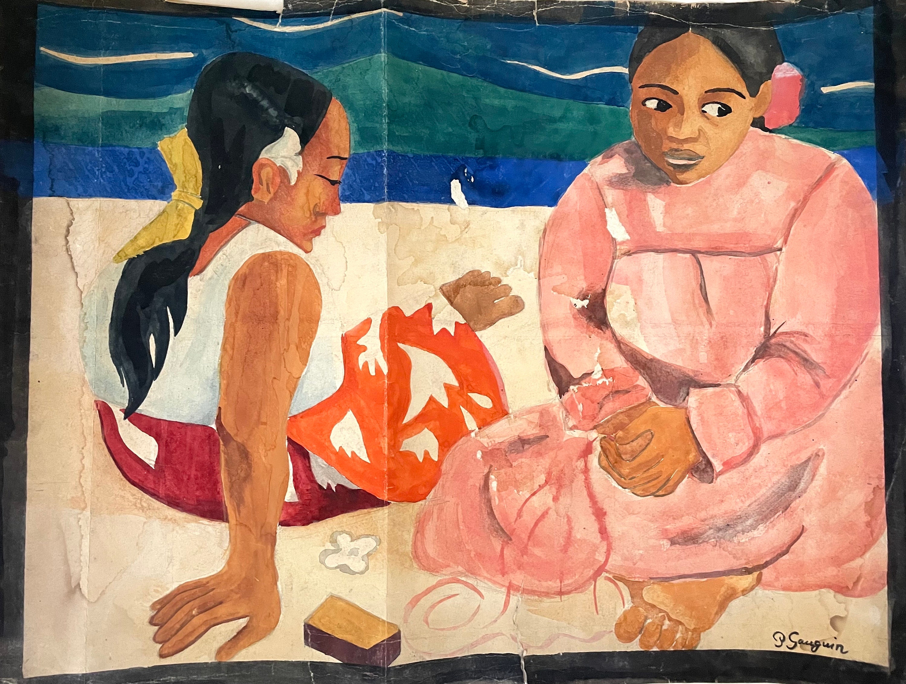 Paul Gauguin、LA MANDOLINE、画集画、新品額装付