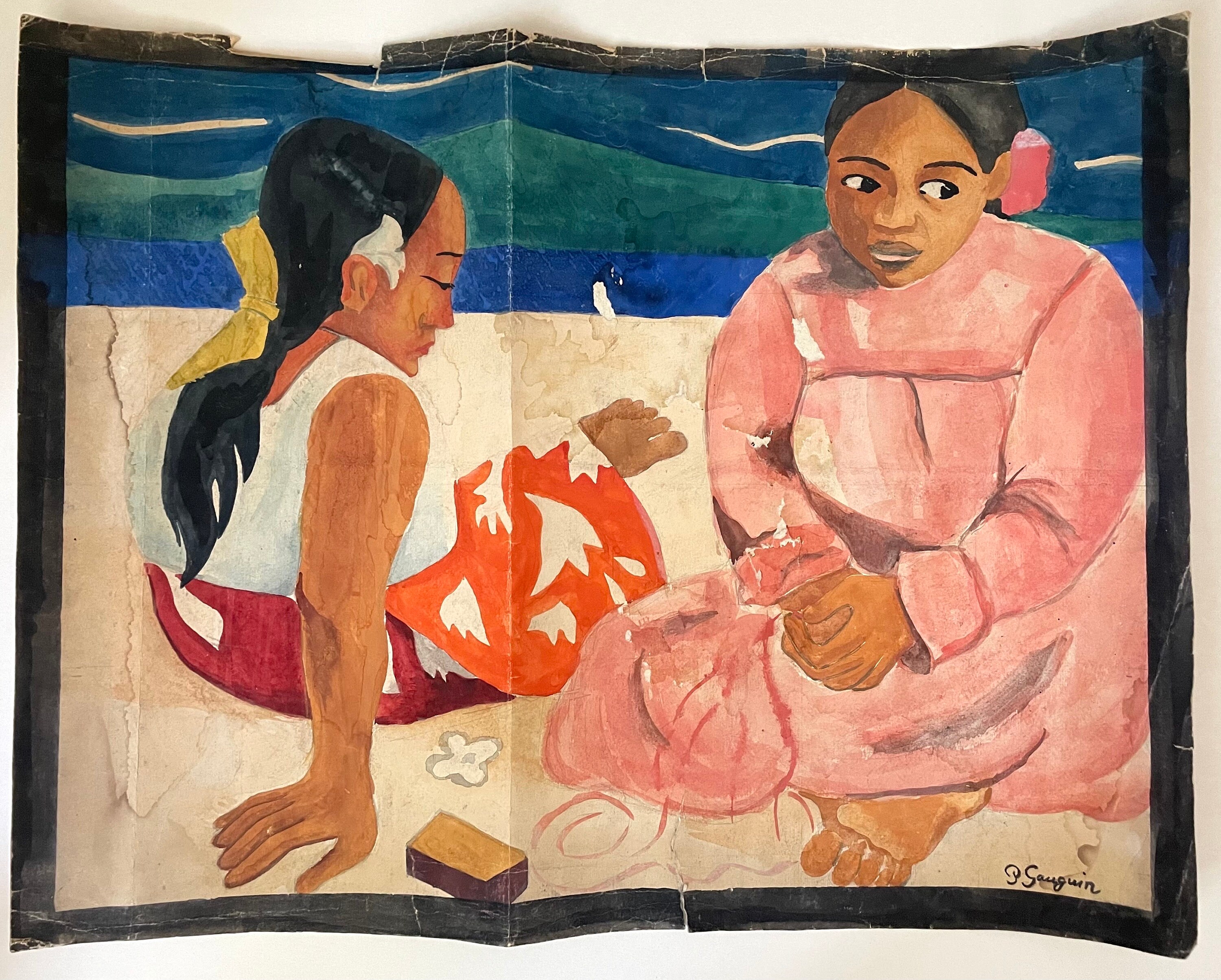 Paul Gauguin、LA MANDOLINE、画集画、新品額装付 Paul Gauguin、LA MANDOLINE、画集画、新品額装付 美術品