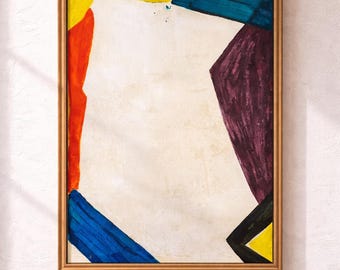 Pintura abstracta firmada por Sam Francis, arte moderno del siglo XX