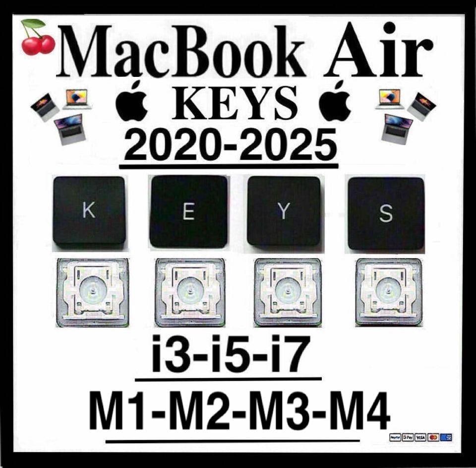 Apple MacBook Air Keyboard Keys + Clip: 2020-2025 All Models I3-i5