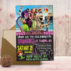 Invito di compleanno Hotel Transylvania, Invito Hotel Transylvania, Invito Hotel Transylvania, Invito digitale, Stampabile