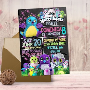 Invito di compleanno Hatchimlas, invito Hatchimlas, invito Hatchimlas, file digitale, invito digitale, stampabile