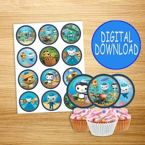 INSTANT The Octonauts Cupcake Toppers | Instant DIGITAL Download | different character | printables | The Octonauts Cupcake Toppers |