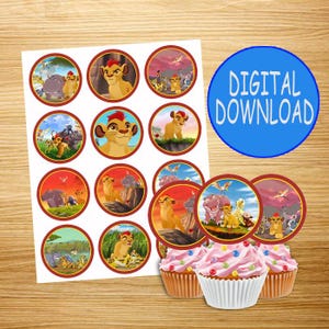 INSTANT The Lion Guard-cupcaketoppers | Directe DIGITALE download | ander karakter | afdrukbare items | The Lion Guard-cupcaketoppers |