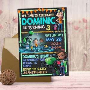 Invito Rusty Rivets, invito di compleanno Rusty Rivets, inviti di compleanno Rusty Rivets, inviti digitali Rusty, file digitale, stampabile