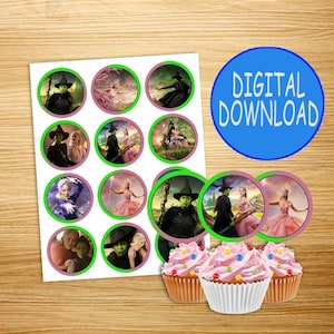 INSTANT Wicked Cupcake Toppers | Instant DIGITAL Download | different character | printables | WICKED Movie Cupcake Toppers |