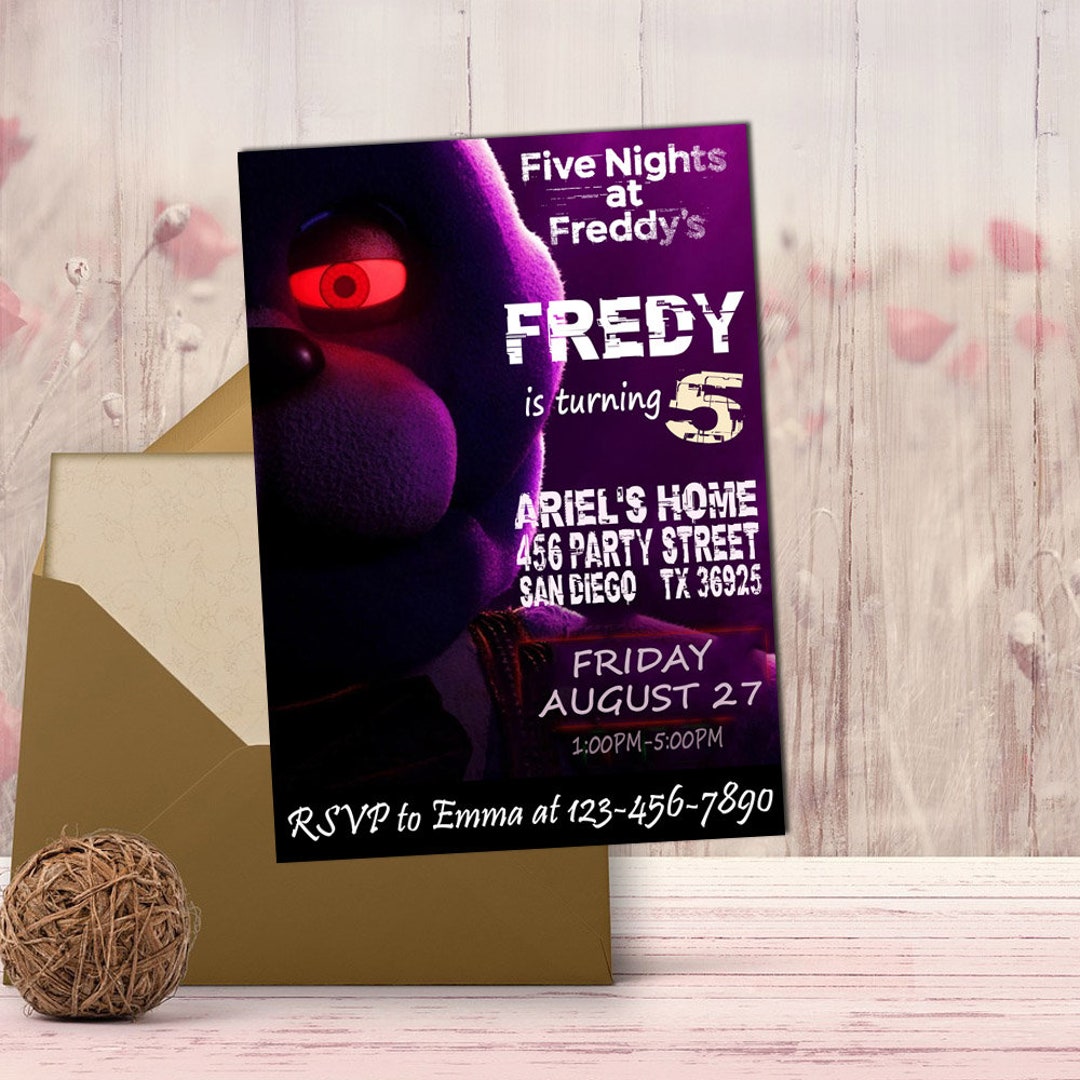Five Nights at Freddy's Birthday Invitation, Five Nights at Freddy's ...