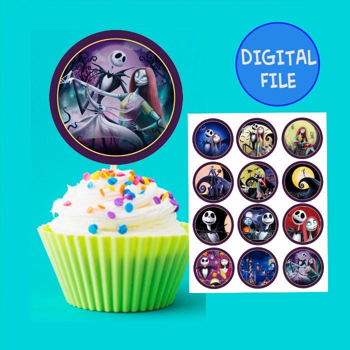 INSTANT Cupcake Toppers | Instant DIGITAL Download | Different Character | Printables | the Nightmare Before Christmas Cupcake Toppers - Etsy instant-cupcake-toppers-instant-digital-download-different-character-printables-the-nightmare-before-christmas-cupcake-toppers-etsy