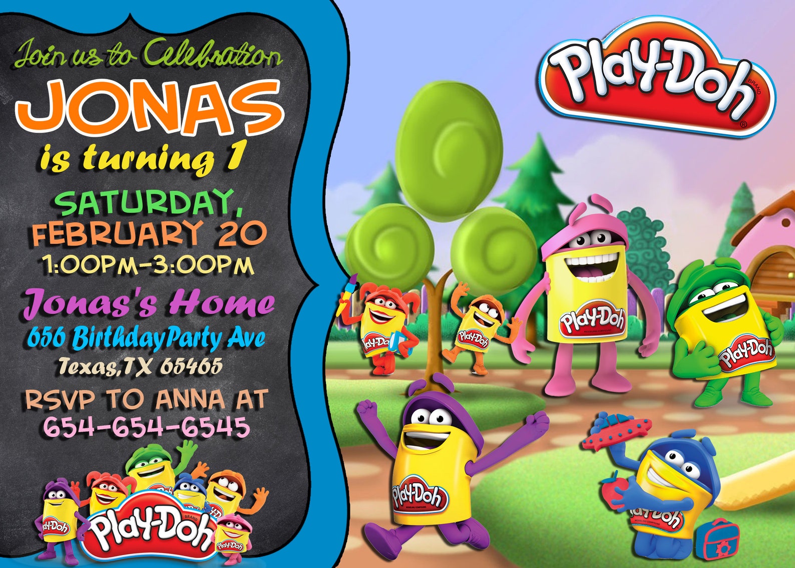 Play Doh Invitation Play Doh Birthday Invitation Play Doh - Etsy