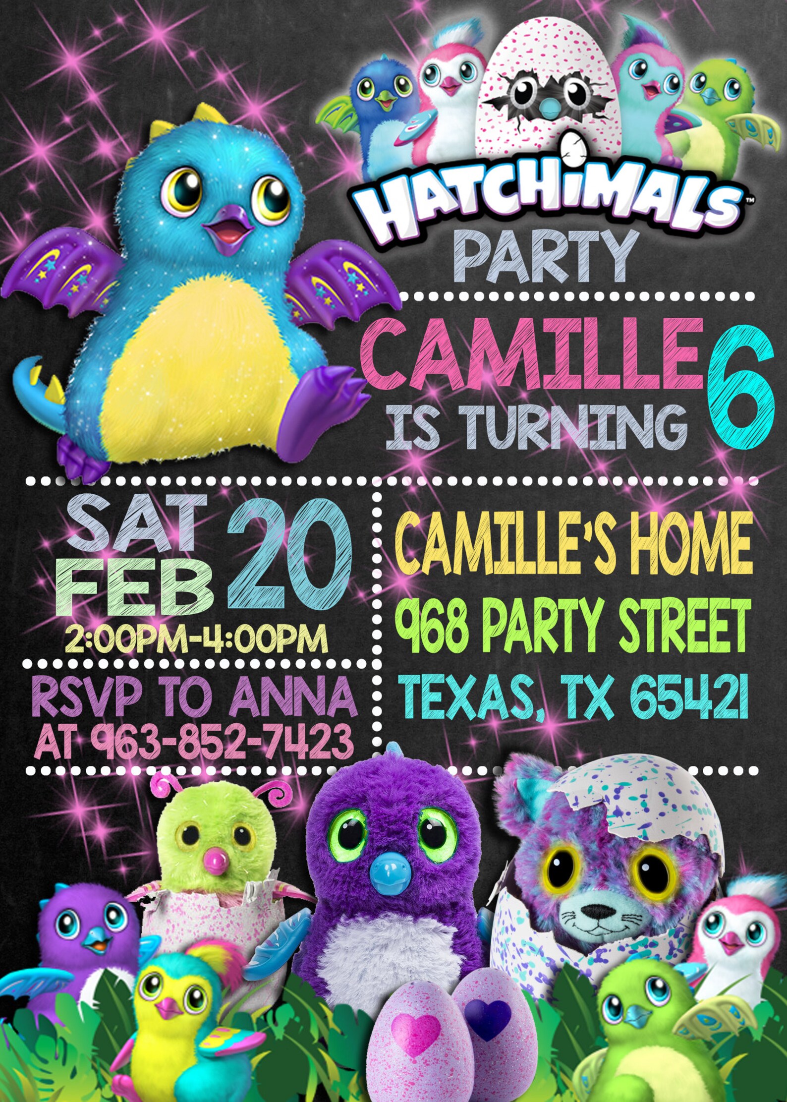 Hatchimals Invitation Hatchimals Birthday Invitation - Etsy