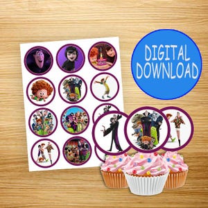 INSTANT Hotel Transylvania Cupcake Toppers | Instant DIGITAL Download | different character | printables | Hotel Transylvania Cupcake Topper