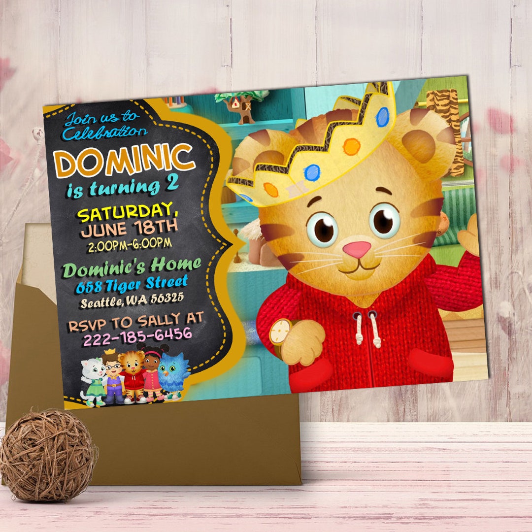 Daniel Tiger Birthday Invitation, Daniel Tiger Card Invitation, Daniel ...