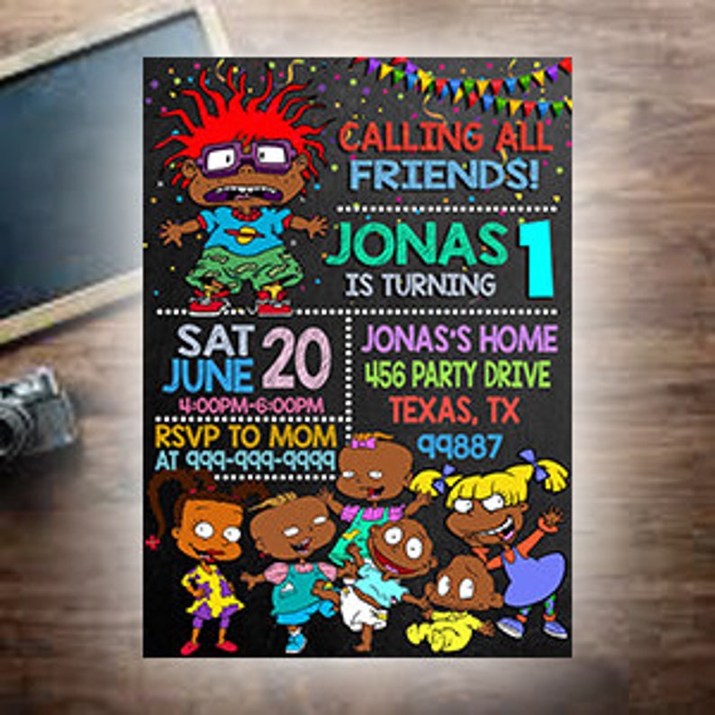 Rugrats Invitation Rugrats Birthday Invitation Rugrats Etsy