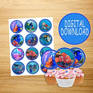 INSTANT Finding Nemo Cupcake Toppers | Instant DIGITAL Download | different character | printables | Finding Nemo Cupcake Toppers