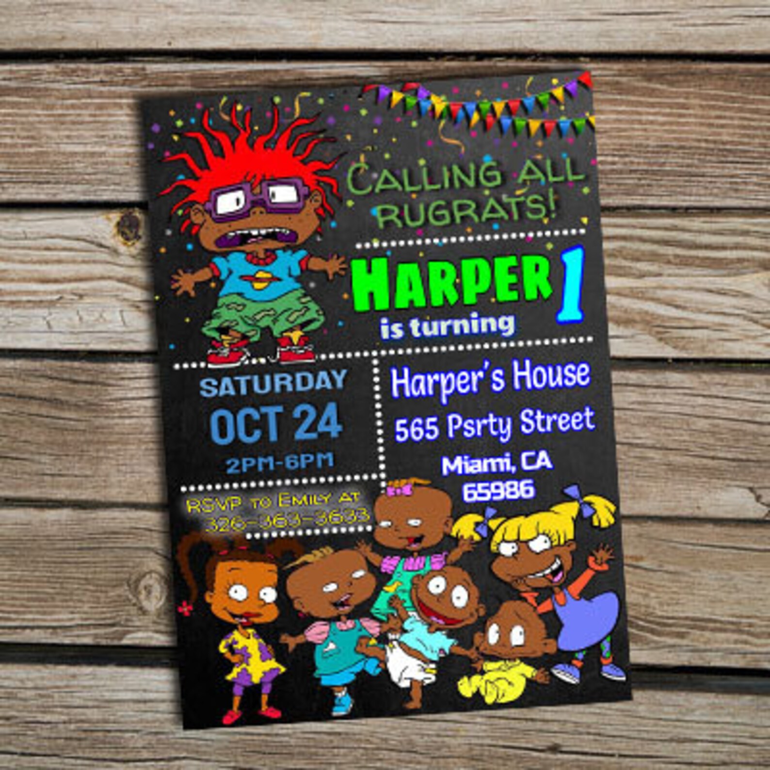 Rugrats Invitation Rugrats Birthday Invitation Rugrats Etsy