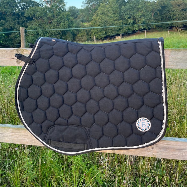 Luxury black competition saddle pad