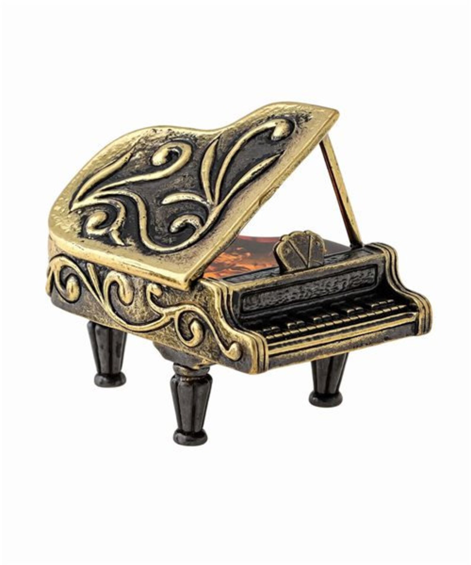 Figurine Statuette Piano Grand Piano Music Amber Brass Etsy