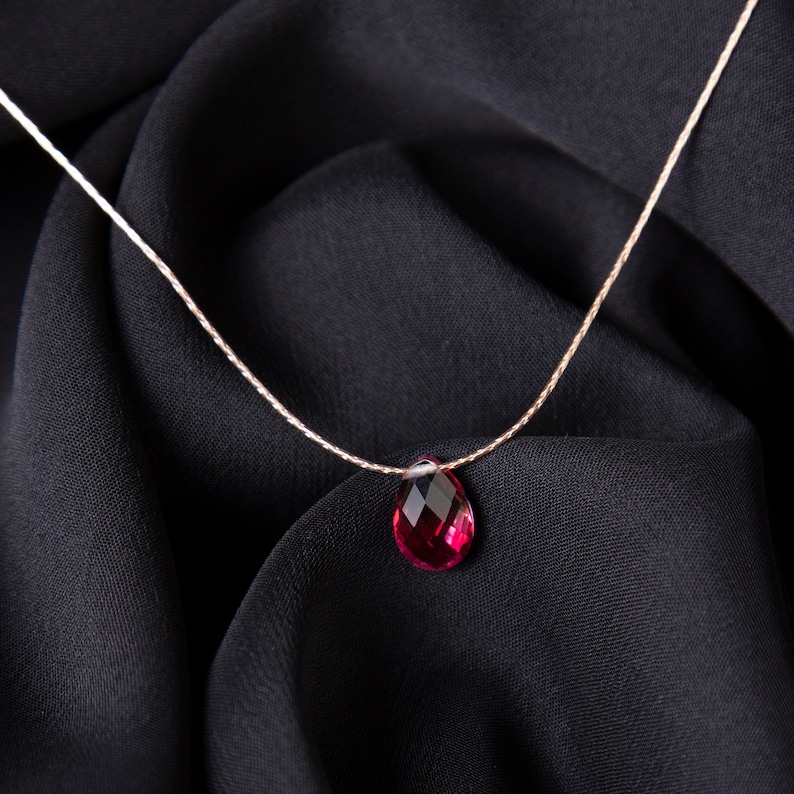Ruby Necklace Gold Ruby Necklace July Birthstone Necklace Gemstone Necklace Pendant Healing Crystal Necklace Delicate Necklace
