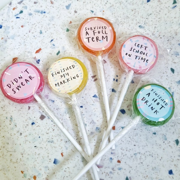 Teacher Reward Small Lollipop Set | Thank You Teacher Gift | Gifts for Teaching Assistants | Small Lollipops Set | Suck It & Say