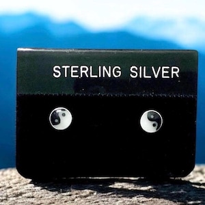 Sterling Silber Yin Yang Ohrstecker 6 mm