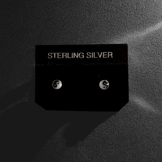 Sterling Silver Tiny Yin Yang Stud Earrings 5mm - image 3