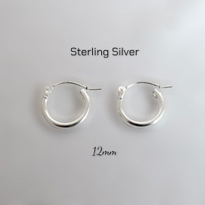 Sterling Silver Snake Hoop Earrings for Women Round Click Top High Polished 1 1/8 inch Sterling Silver Snake Hoop Earrings for Women Round Click Top High Polished 1 1/8 inch