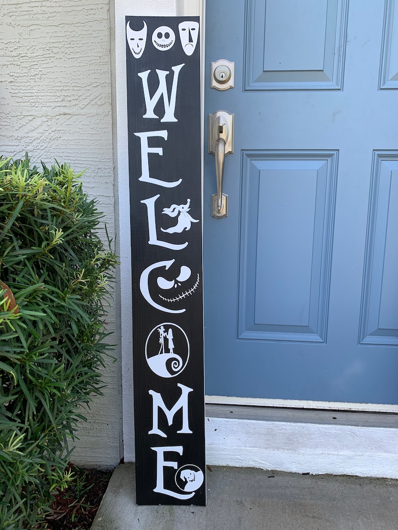 Nightmare before Christmas Inspired Welcome Sign  Etsy