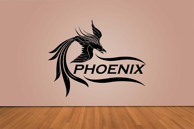 Phoenix decal Fire bird decal Golden bird Revival Ash Wall Art Etsy