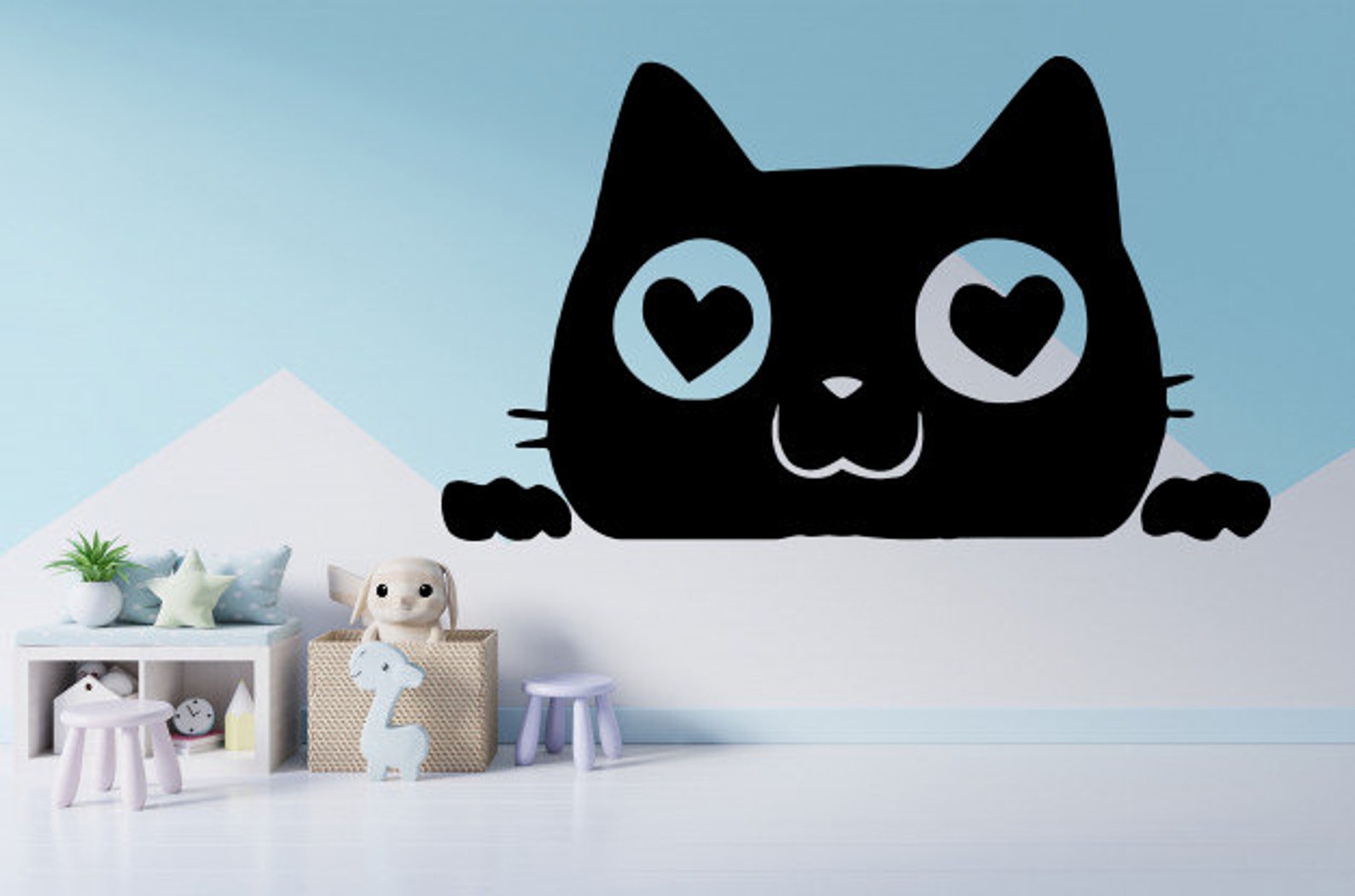 Cat Vinyl Decal Cat Wall Sticker Vinyle Décal mural Art Décor Etsy