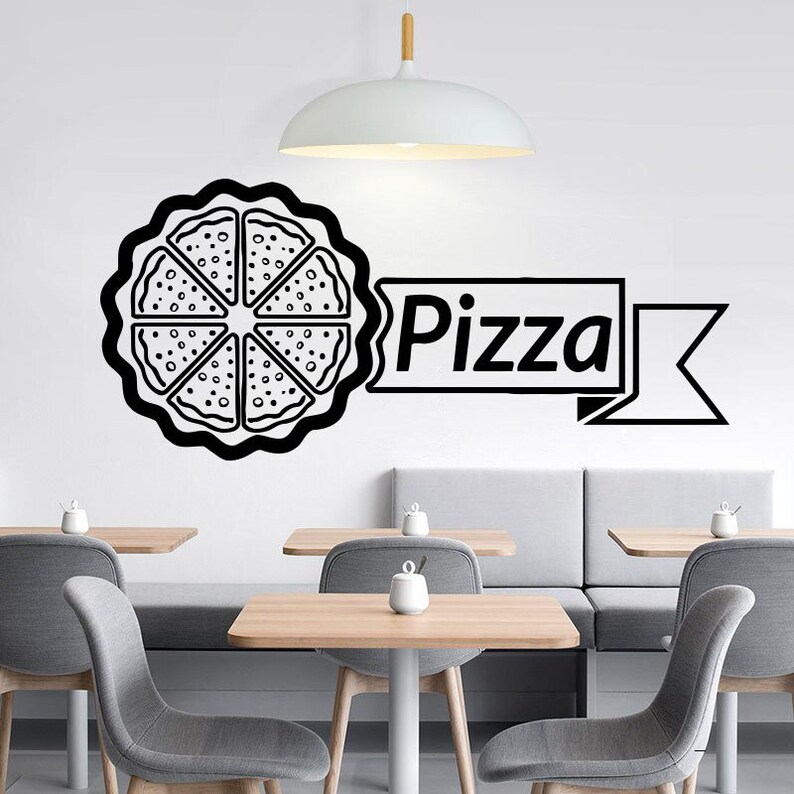 Pizza Wall Decal Kitchen Decor Cafe Pizzeria Decor Wall Etsy