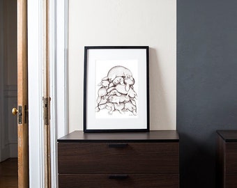 Platypus Art Print - Pile of Platypuses illustration