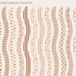 Valentines Procreate Brushes. hearts and arrows. 14 pattern brushes and 15 bonus stamps, valentines day image 2