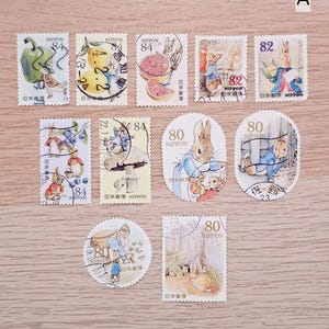 Sellos usados de Peter Rabbit, para coleccionar, manualidades y decorar.