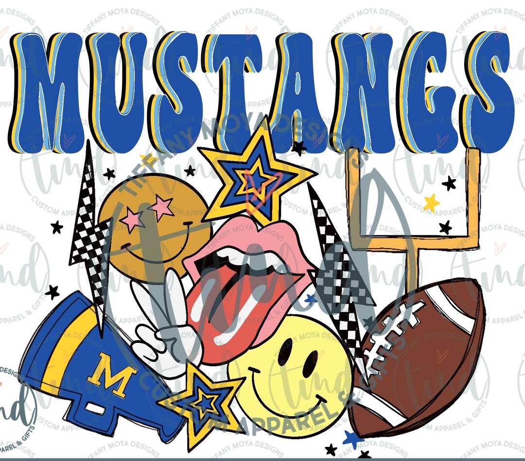 Retro Mantachie Mustangs Sublimation PNG Digital Download Etsy