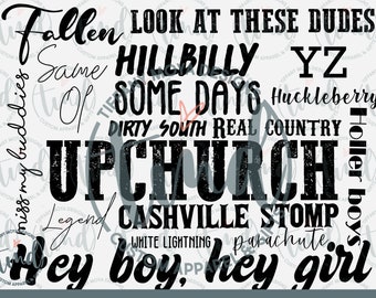 Country Songs blank | UPCHURCH PNG | Sublimation Digital download