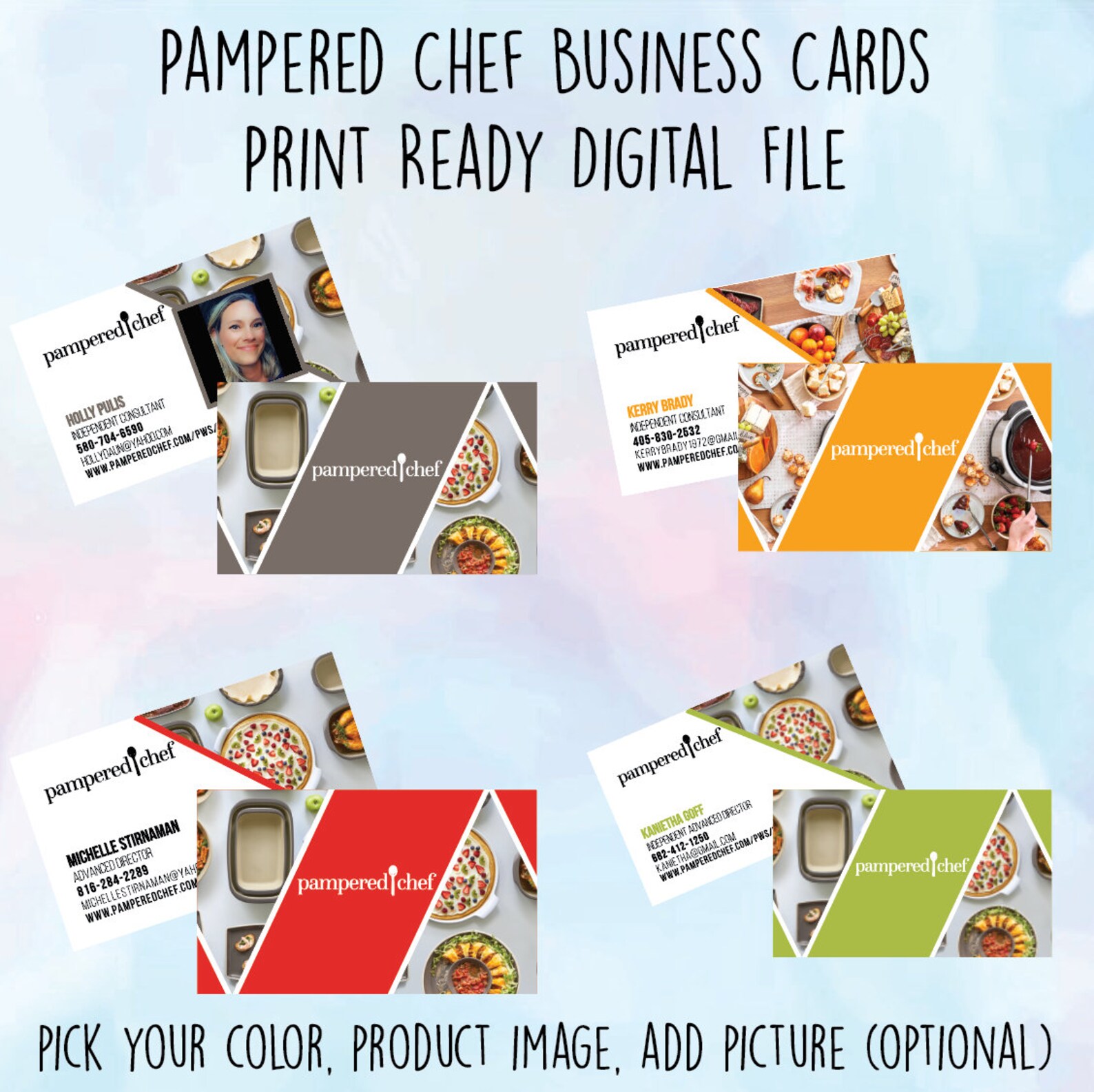 Pampered Chef Business Cards Design Print Optional FREE Etsy