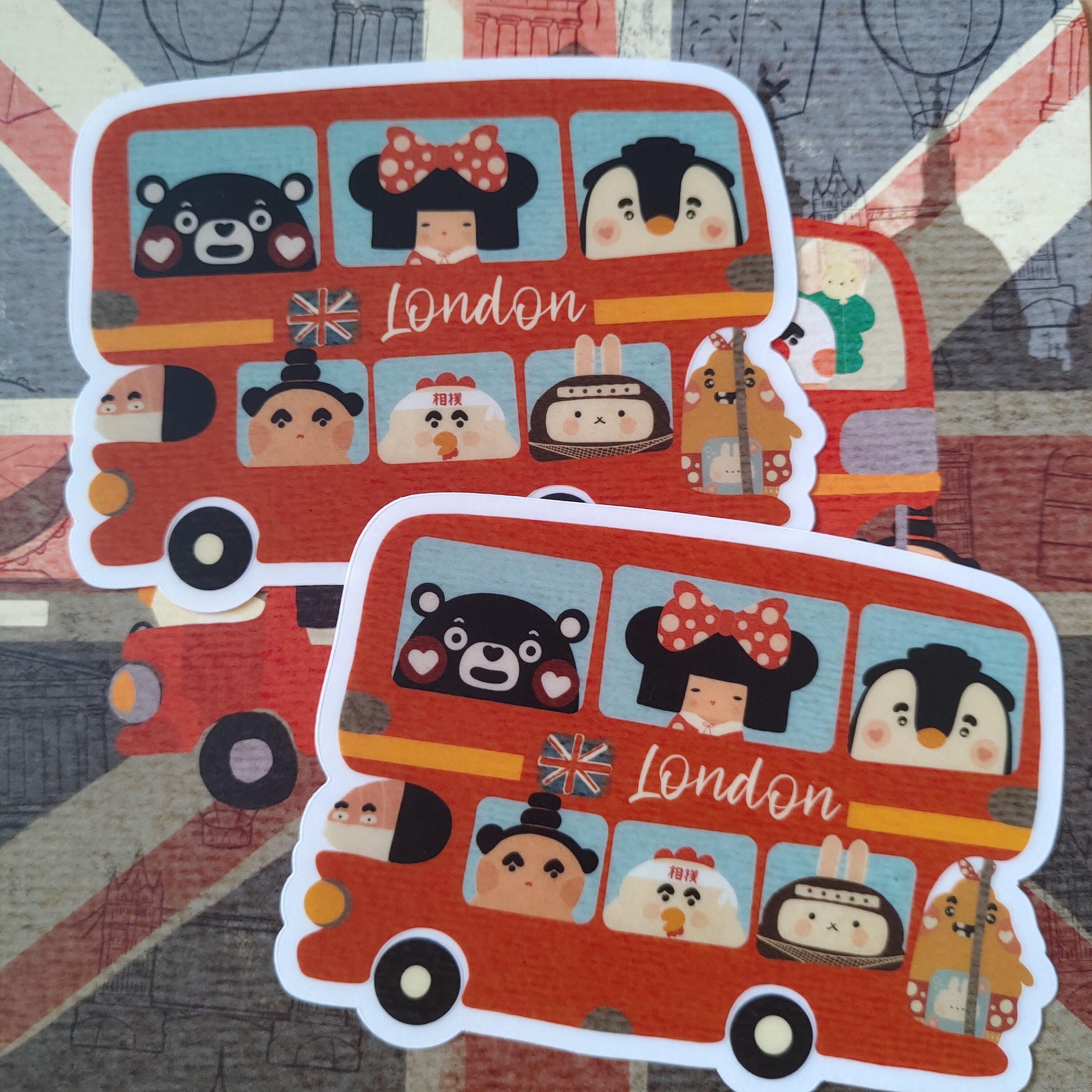 Cute Kawaii london bus transparent Vinyl Water Resistant Etsy