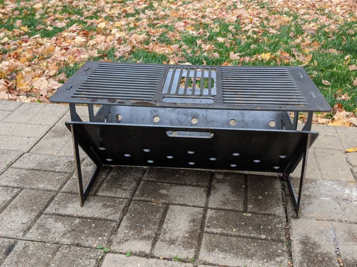 Large Portable Fire Pit 23 Flat Pack with grill grate. Etsy