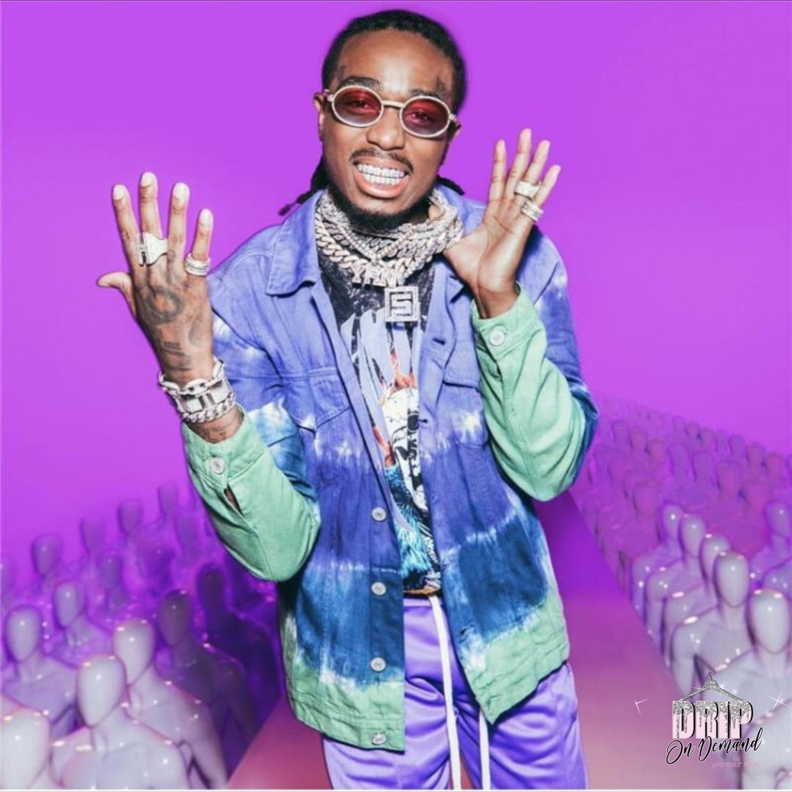 Quavo Migos Bling Glasses Occhiali da sole diamond Bling Etsy