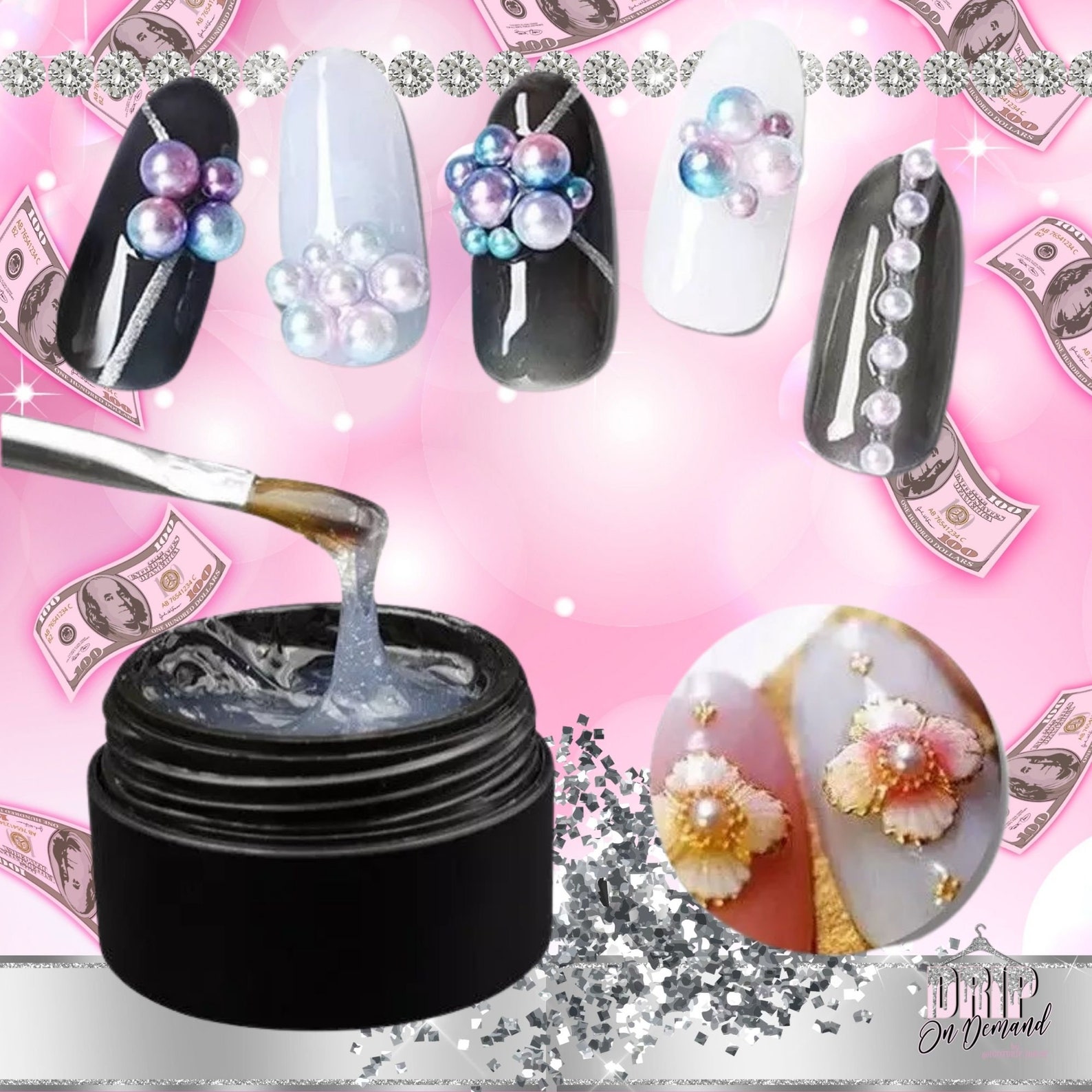 Nail Gem Glue Nail Art Rhinestone Glue Gel Adhesive Resin Gem Etsy