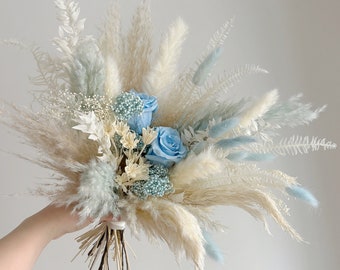 Bridal bouquet - Baby blue | Wedding bouquet | Boho wedding | Dried flower bouquet