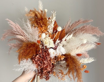 Bridal bouquet - Sunset | Wedding bouquet | Boho wedding | Dried flower bouquet | burnt orange | handmade | nature inspired