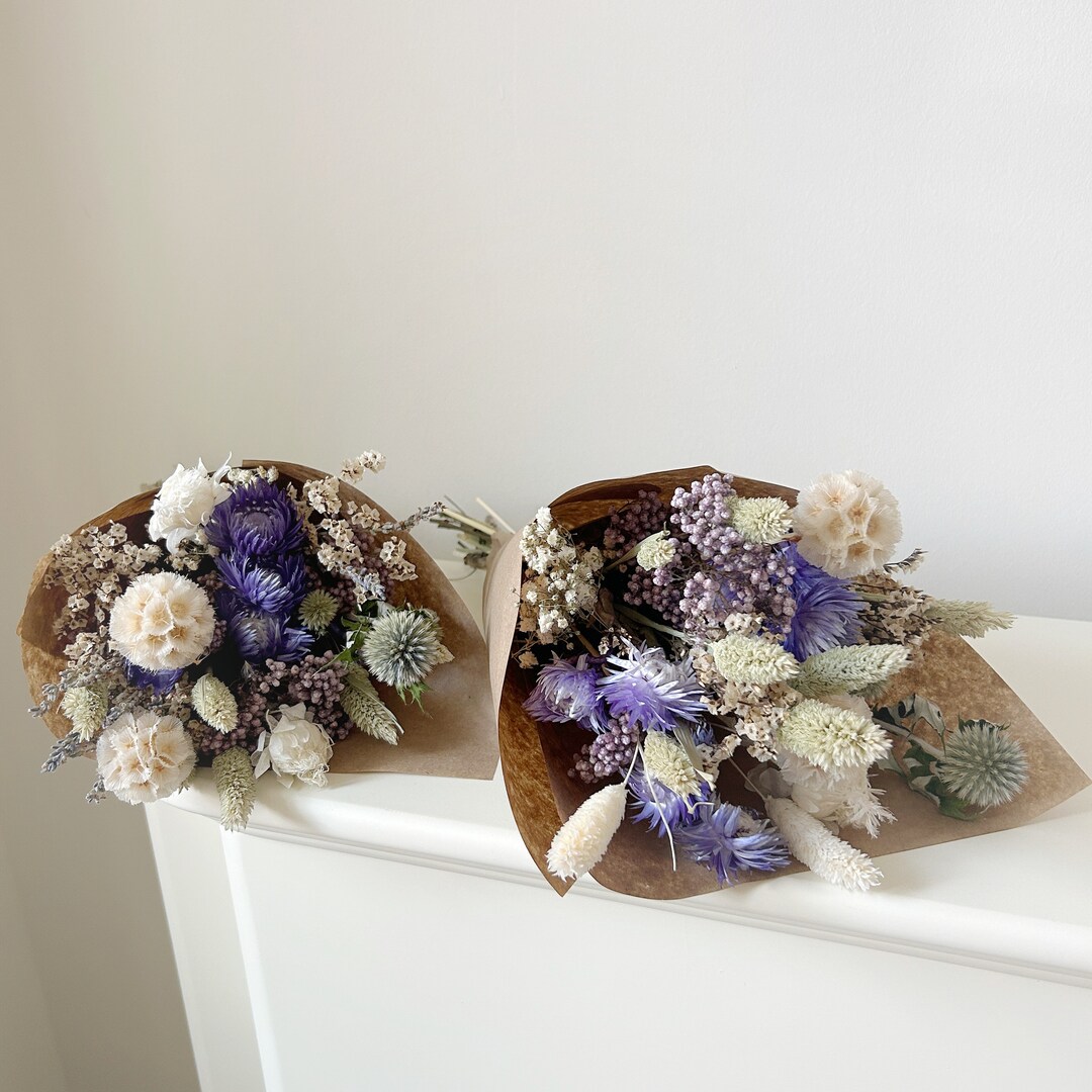 Purple Dried Flowers Bundle Assorted Dried Flower Bundles Preserved