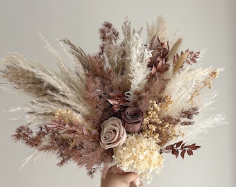 Bridal bouquet - Cinnamon | Boho boutonnière | Preserved flowers | Dried flowers | Boho Wedding