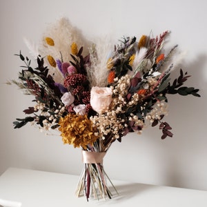 Bridal Bouquet-Rainbow | Bridal Bouquet | Dried flower bouquet | Boho Wedding | Dried Flowers | Preserved Flowers | Wedding Flowers