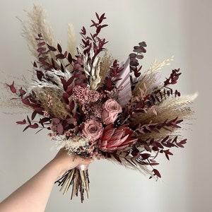 Bridal bouquet - Burgundy | Wedding bouquet | Boho wedding | Dried flower bouquet