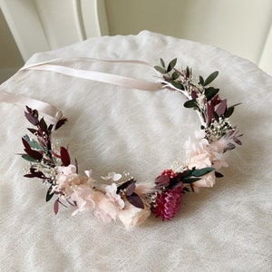 Bordeaux Flower Crown | Dried flower Crown | Wedding flower crown | Boho flower crown