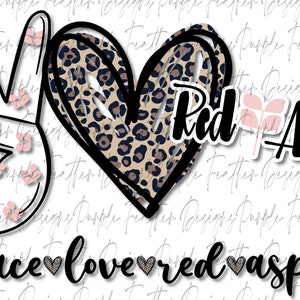 Peace Love Red Aspen & Mani in a dash - 3 diseños + diseño en capas - 34 archivos en total - Impresión de guepardo - Archivos PNG JPEG - Sublimación - Vinilo