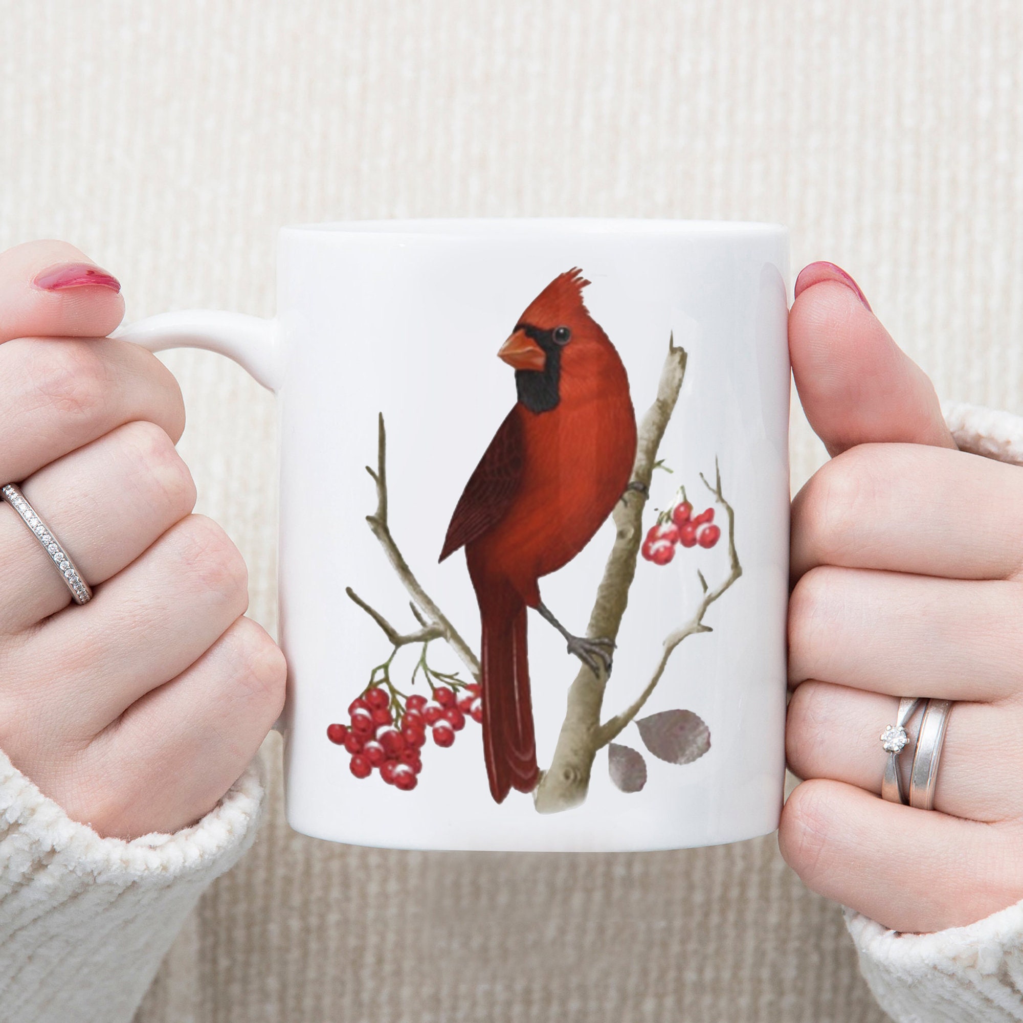 Cardinal Lover Mug Cardinal Winter Mug Christmas Gift  Etsy